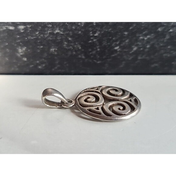 Peter Stone 925 Celtic Triple Spiral Pendant Vintage - Picture 5 of 10